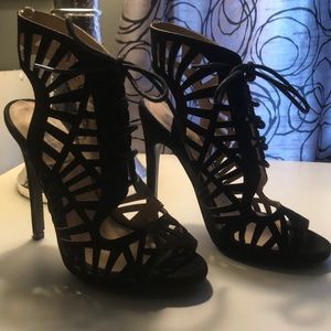 Size 6 Black Suede Heels